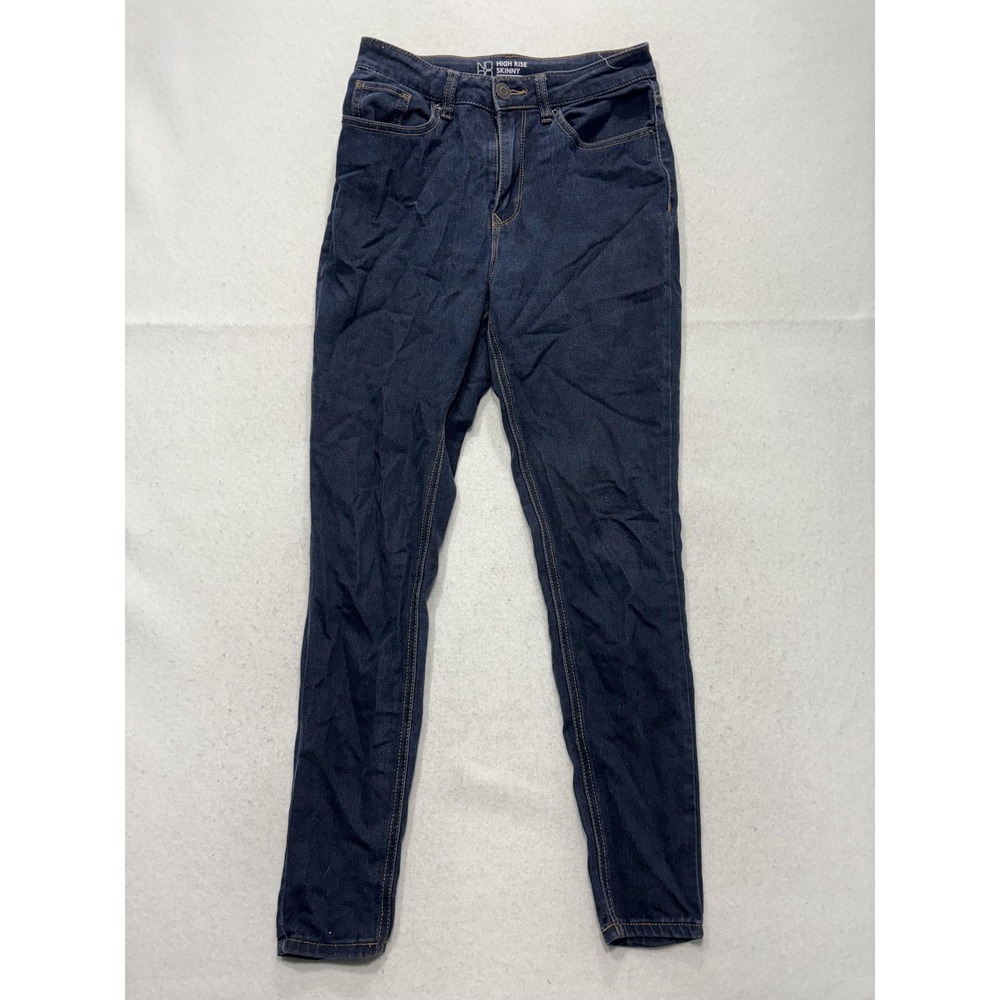 No Boundaries Jeans Juniors 7 Blue Dark Wash High Rise Skinny Stretch Denim